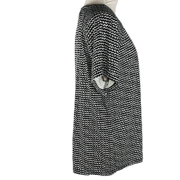 Liz Claiborne top short sleeve scoop neck stretch tee shirt black white size XL - Picture 4 of 10